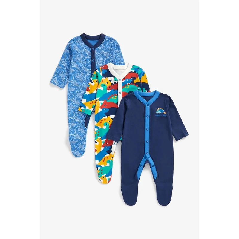 Mothercare Baby Girls Mummy & Daddy 3 Packed Sleepsuit 