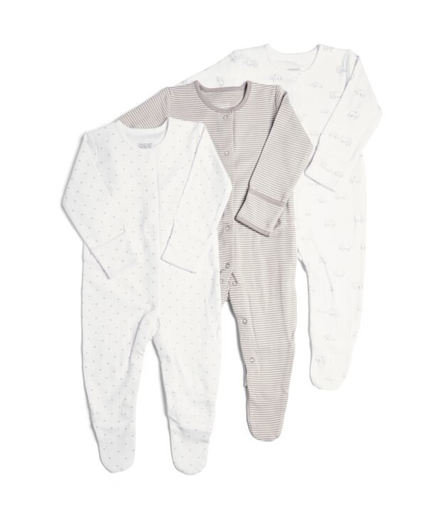 Mamas & Papas - Elephant Sleepsuits 3 Pack